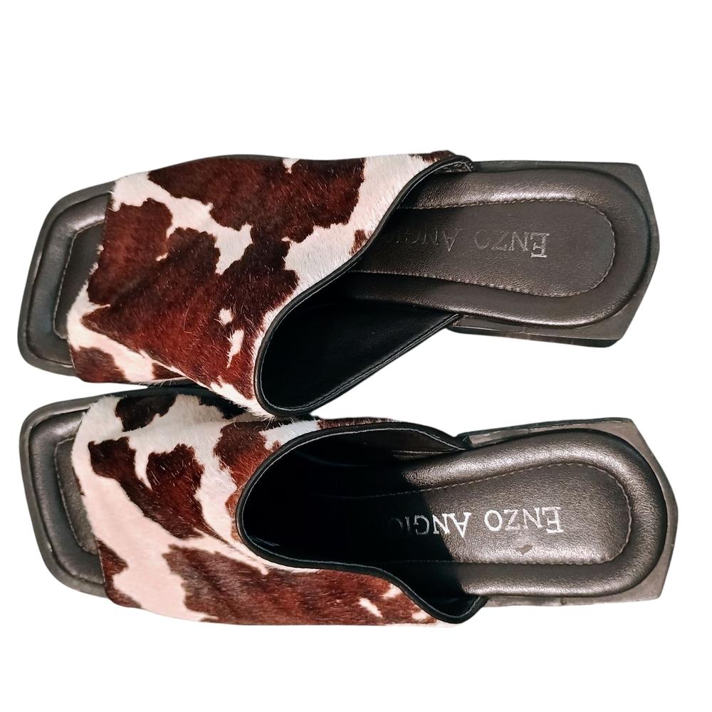 Enzo Angiolini Brown and White Mules - Picture 4 of 8